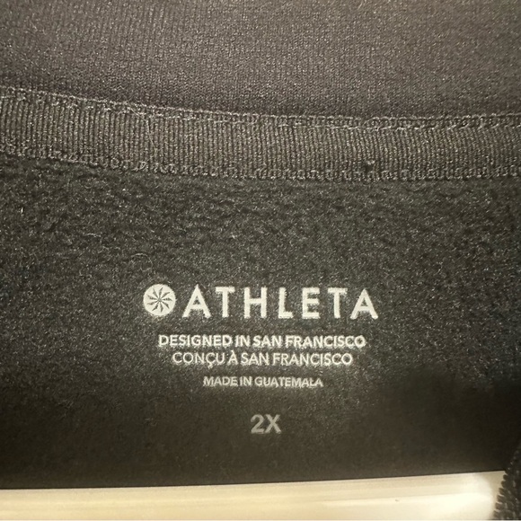 Athleta Altitude Polartec Half Zip Sweatshirt with zip pockets Black Size 2X - Picture 8 of 9